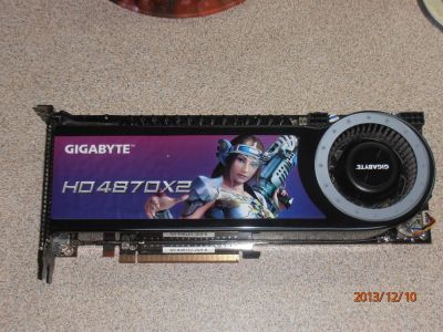 Лот: 3497000. Фото: 1. Gigabyte 4870х2. Проблемная, требует... Видеокарты