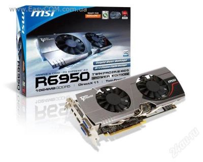 Лот: 1713979. Фото: 1. Видеокарта MSI HD6950 256bit 2048mb... Видеокарты