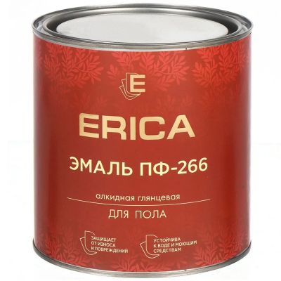 Лот: 24085895. Фото: 1. Эмаль Erica, ПФ-266, для пола... Краски, лаки, растворитель