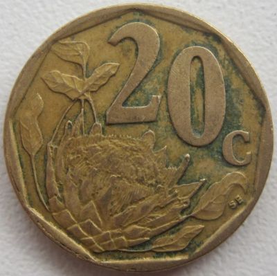 Лот: 5754366. Фото: 1. ЮАР 20 центов 1997. Африка