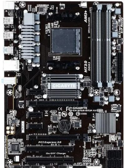 Лот: 11399596. Фото: 1. MB GigaByte GA-970A-DS3P Б/У... Материнские платы