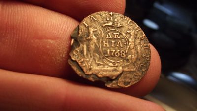 Лот: 11588782. Фото: 1. Редкая Сибирская денга 1768 года... Россия до 1917 года
