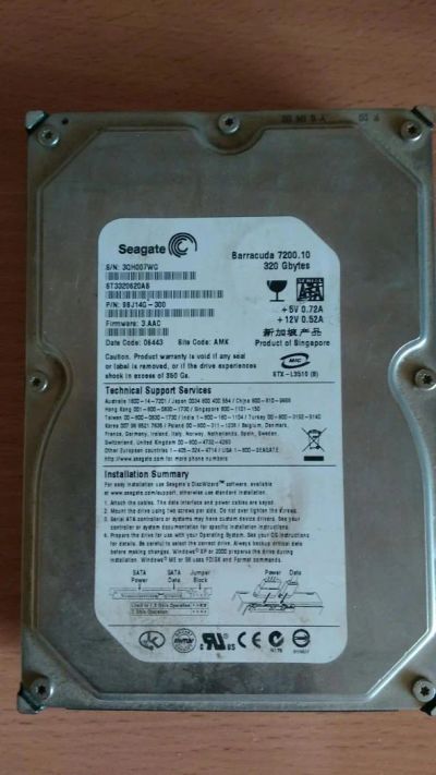 Лот: 7113732. Фото: 1. Hdd 320gb Seagate Barracuda 7200... Жёсткие диски (HDD)