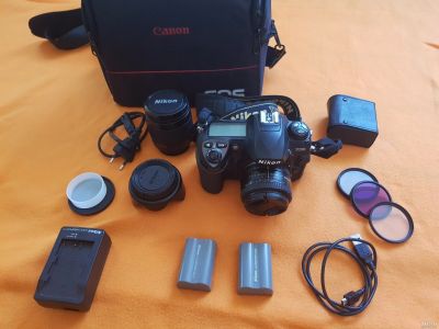 Лот: 13362332. Фото: 1. Nikon D200 с объективами и прочим. Цифровые зеркальные