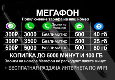 Лот: 20731125. Фото: 1. Мегафон на ваш номер 3500 минут... SIM-карты, телефонные номера