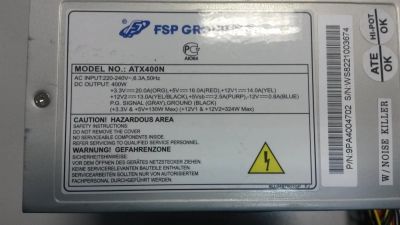 Лот: 4600058. Фото: 1. Блок питания FSP 400 Вт (ATX400N... Корпуса, блоки питания