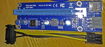 Лот: 10321761. Фото: 1. Райзер (Riser) PCI-E 1x-16x с... Шлейфы, кабели, переходники