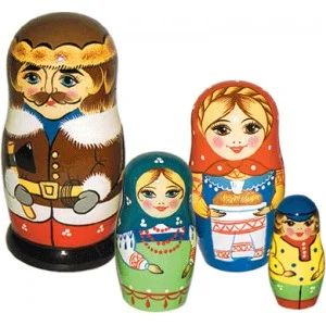 Лот: 4185288. Фото: 1. Матрешка арторская "Семья", 4... Куклы и аксессуары