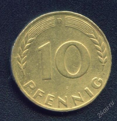 Лот: 428188. Фото: 1. Германия ФРГ 10 пфеннигов 1950... Европа