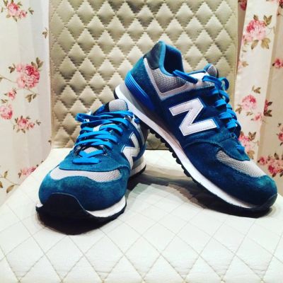 Лот: 6049355. Фото: 1. Кроссовки new balance 574 синие. Кеды, кроссовки, слипоны