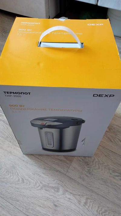 Лот: 25080443. Фото: 1. Термопот Dexp THP-3500 новый. Чайники, кофемашины, кулеры