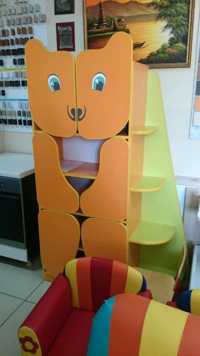 Лот: 6663602. Фото: 1. детский стеллаж Мишка. Мебель для детских садов
