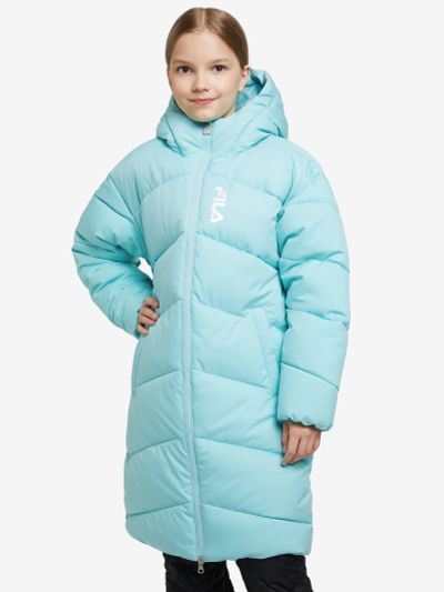 Лот: 22450147. Фото: 1. Пуховик для девочек FILA, Голубой. Легкие куртки, толстовки