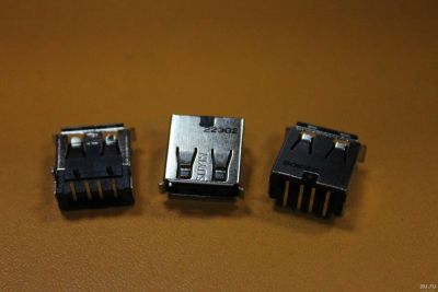 Лот: 17453638. Фото: 1. Разъем USB US-177, черный USB2... Разъёмы