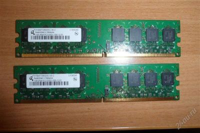 Лот: 2336736. Фото: 1. DDR2 HYS64T 2x1Gb PC2-5300U-555-12E0. Оперативная память