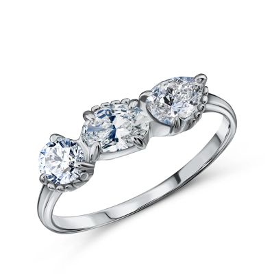 Лот: 23864474. Фото: 1. Серебряное кольцо с фианитами... Кольца, перстни