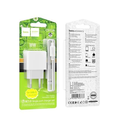 Лот: 25794941. Фото: 1. СЗУ HOCO CS12A+TYPE-C single USB... Зарядные устройства, блоки питания, адаптеры сетевые для смартфонов