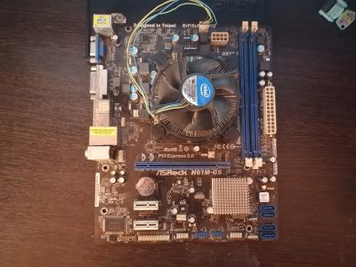 Лот: 17668376. Фото: 1. H61M-GS + Intel Pentium G620 2... Материнские платы