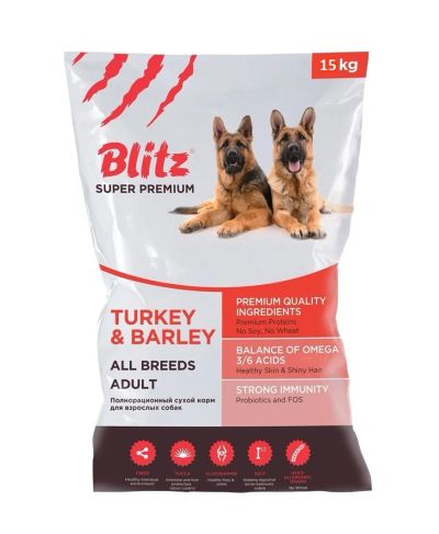 Лот: 11991483. Фото: 1. BLITZ adult turkey and barley... Корма