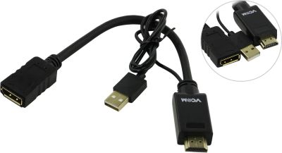 Лот: 20036335. Фото: 1. Переходник HDMI(M) +USB---> DP... Шлейфы, кабели, переходники