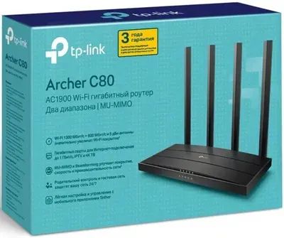 Лот: 21521432. Фото: 1. Wi-Fi роутер TP-Link Archer C80. Маршрутизаторы (роутеры)