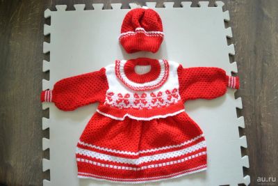 Лот: 9350392. Фото: 1. платье вязанное детское с шапочкой. Платья, сарафаны