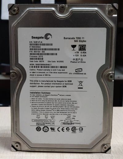Лот: 20657999. Фото: 1. HDD 500 Гб/Seagete/3,5''/Sata... Жёсткие диски (HDD)