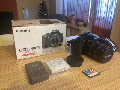 Лот: 6645714. Фото: 1. Canon 400d KIT 18-55IS (полный... Цифровые зеркальные