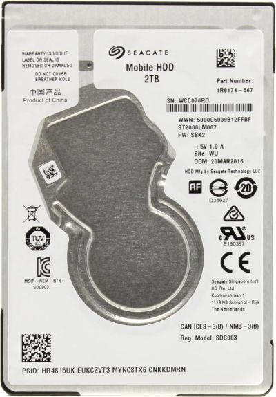 Лот: 11195034. Фото: 1. Жесткий диск 2Tb 2.5" Seagste... Жёсткие диски (HDD)