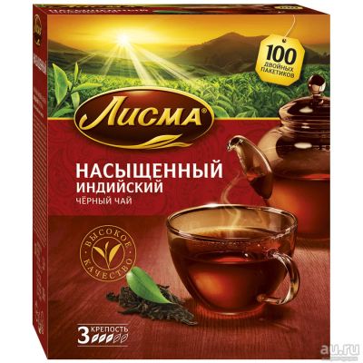 Лот: 13681055. Фото: 1. Чай Лисма (пак) крепкий 100пак. Чай, кофе, какао