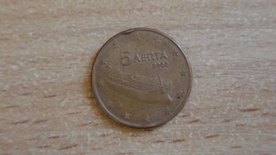 Лот: 19634614. Фото: 1. Греция 5 евроцентов 2002. Европа