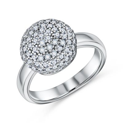 Лот: 23884855. Фото: 1. Серебряное кольцо с фианитами. Кольца, перстни