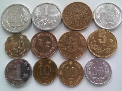 Лот: 21434536. Фото: 1. Набор монет Китая, 12 шт., разные... Наборы монет