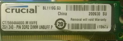 Лот: 11142358. Фото: 1. Оперативная память Crucial DDR-2... Оперативная память