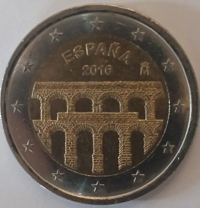 Лот: 25354210. Фото: 1. Испания 2 Евро 2016 год, Ю_Н_Е... Европа