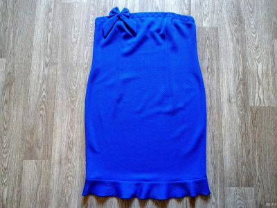 Лот: 13739728. Фото: 1. платье с оборкой синее р.48. Платья