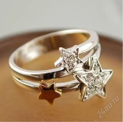Лот: 774038. Фото: 1. Миленькое колечко со звездочками... Кольца, перстни