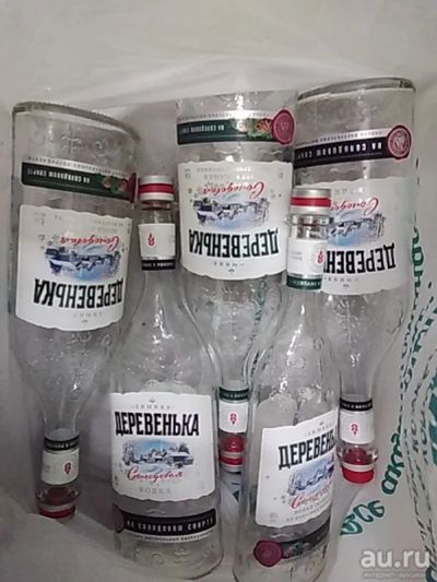 Лот: 18260512. Фото: 1. Бутылка Деревенька, 5 штук. Бутылки, пробки, этикетки