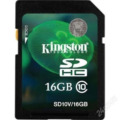 Лот: 2242785. Фото: 1. SDHC 16GB Карта памяти KINGSTON... Карты памяти
