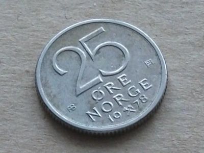 Лот: 8632667. Фото: 1. Монета 25 эри оре ери Норвегия... Европа