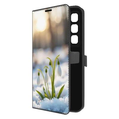 Лот: 25385251. Фото: 1. Чехол Krutoff Eco Book "Подснежники... Чехлы, бамперы