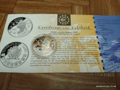 Лот: 24956539. Фото: 1. Сан-Марино 1997 10000 лир Европа... Европа