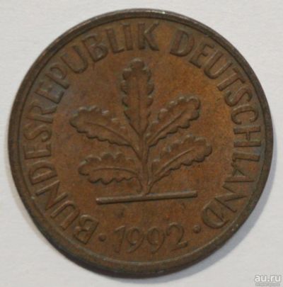 Лот: 8498942. Фото: 1. 2 пфеннига 1992 год. F. Германия... Германия и Австрия
