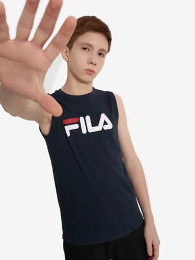 Лот: 25133394. Фото: 1. Майка для мальчиков FILA, Синий. Топы, майки
