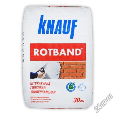 Лот: 4682382. Фото: 1. Ротбанд 30кг. Смеси, шпатлевки, цемент