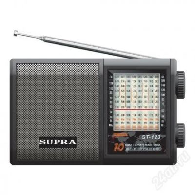 Лот: 2557012. Фото: 1. Радиоприемник SUPRA ST-123 black... Тюнеры, радиоприёмники