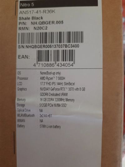 Лот: 17007226. Фото: 1. Игровой ноутбук 17.3" Acer Nitro... Ноутбуки