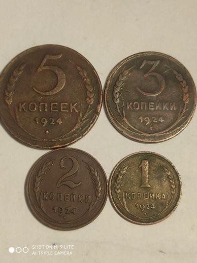 Лот: 7813218. Фото: 1. Медный набор 1924 г. СССР. Россия и СССР 1917-1991 года