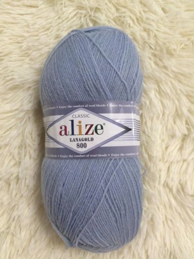 Лот: 8925226. Фото: 1. Пряжа Alize Lanagold 800 49% шерсть... Ткани, нитки, пряжа