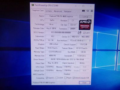 Лот: 11908762. Фото: 1. RX460 4Gb. Видеокарты